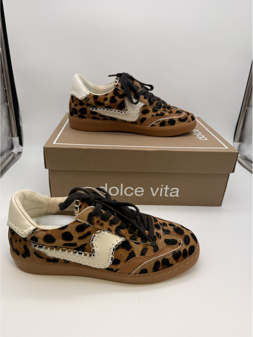 Dolce Vita Women's Leopard Print Sneakers with White Accents